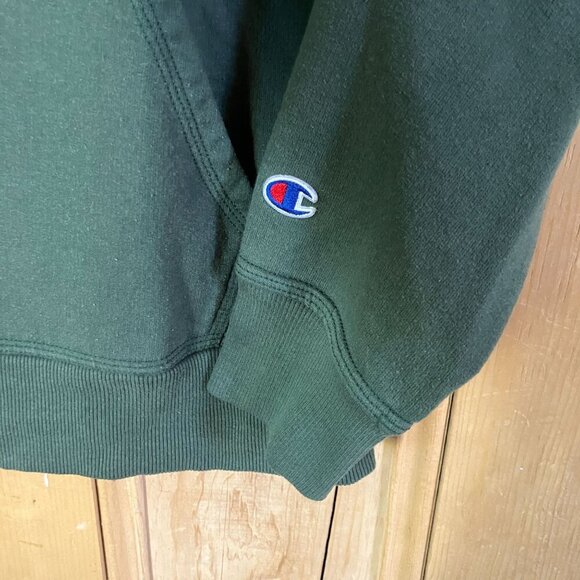 Champion Mens Powerblend Fleece Full Zip Logo Hoodie Large Green Olive AN NWT - Picture 5 of 12